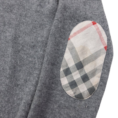 Vintage 2000s Burberry Brit Nova Check Elbow Patch Cashmere Jumper Size M | Medium, Grey