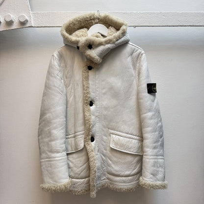 2007 Stone Island Hand Painted Shearling Jacket – Cream (M) | Medium, Multicoloured