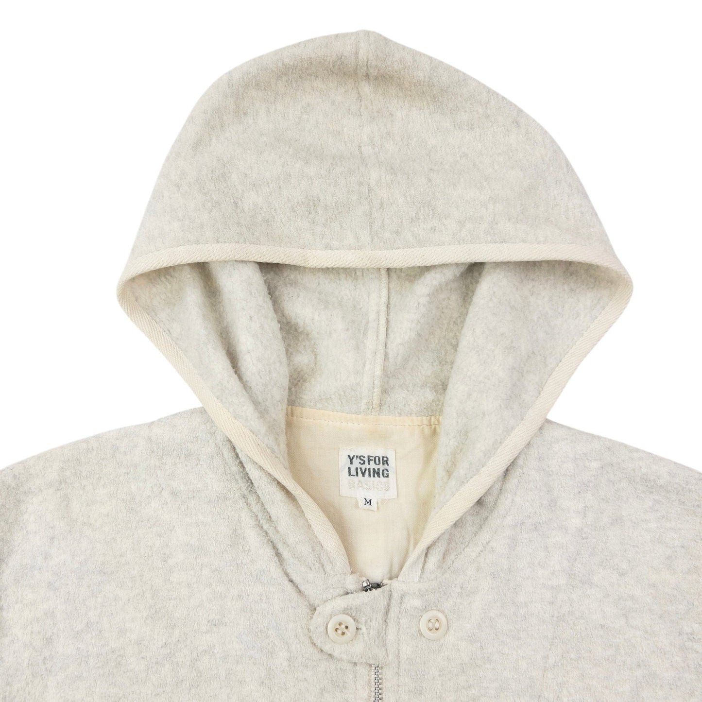 Vintage 90s Yohji Yamamoto Zip Up Fleece Jacket Size L | Large, Cream