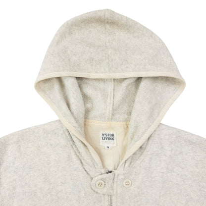 Vintage 90s Yohji Yamamoto Zip Up Fleece Jacket Size L | Large, Cream