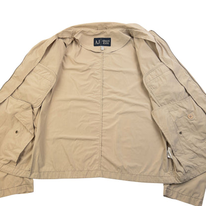 Vintage 2000s Armani Jeans Lightweight Zip Up Jacket Size S | Small, Beige
