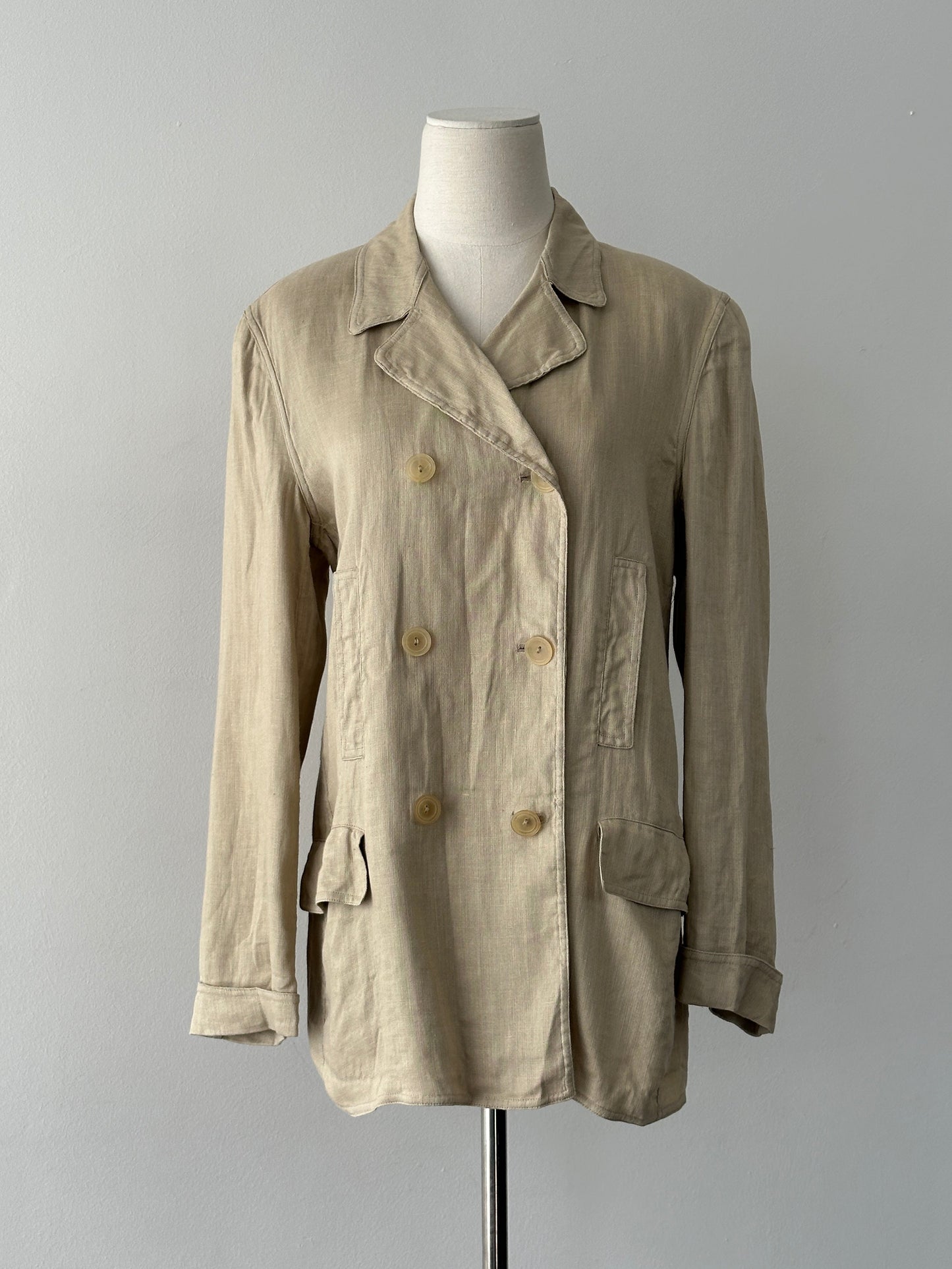 Giorgio Armani 1990s Linen Double Breasted Jacket - M