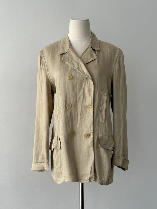 Giorgio Armani 1990s Linen Double Breasted Jacket - M