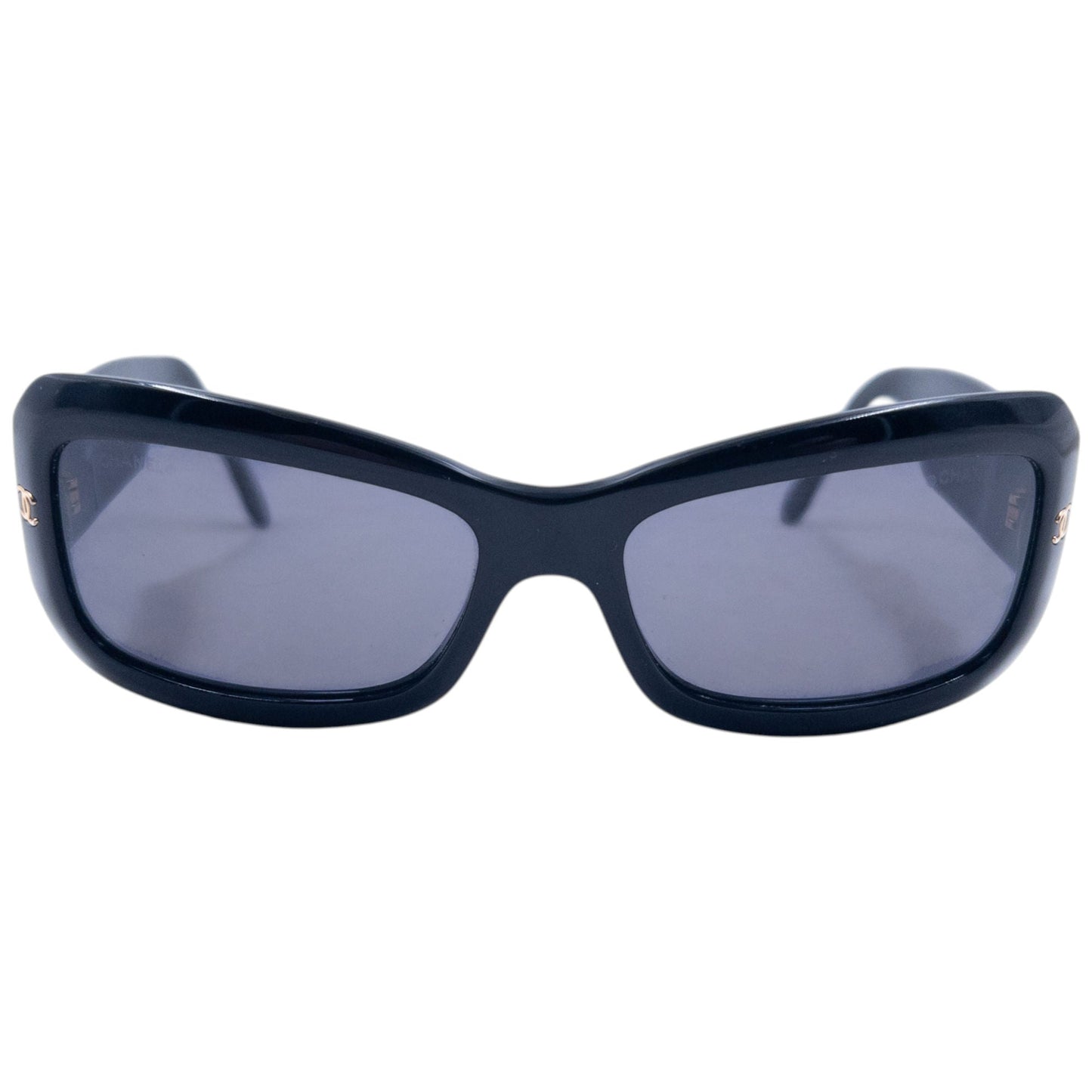 Vintage 90s Chanel Embossed Sunglasses | O/S, Black