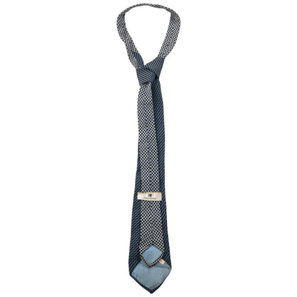 Vintage 90s Issey Miyake Zig Zag Pattern Silk Tie | O/S, Grey