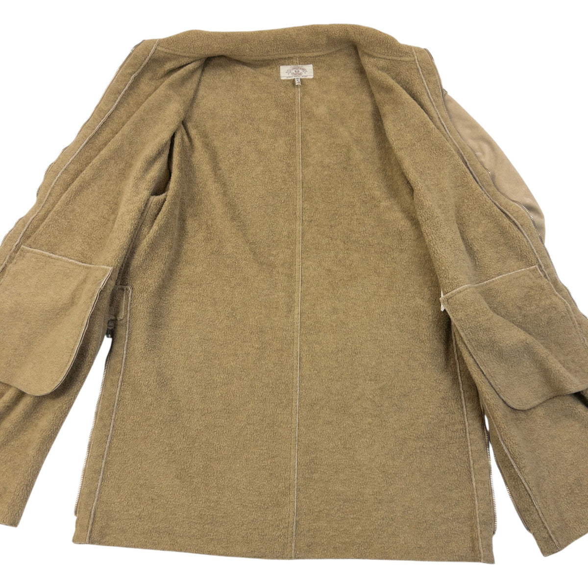 Vintage 90s Armani Jeans Fleece Lined Jacket Size M | Medium, Beige