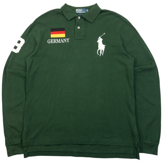 Vintage 90s Polo Ralph Lauren Germany Long Sleeve Polo Shirt Size L | Large, Green