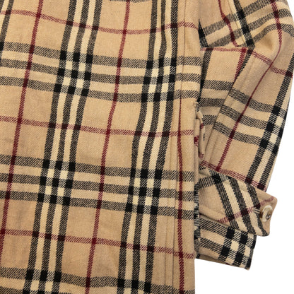 Vintage 2000s Burberry Nova Check Fleece Lined Duffle Jacket Womens Size S | O/S, Beige
