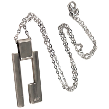 Vintage 2000s Gucci Silver G Plate Necklace | O/S, Grey