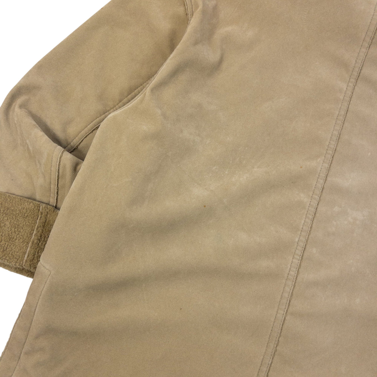 Vintage 90s Armani Jeans Fleece Lined Jacket Size M | Medium, Beige