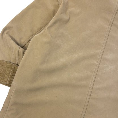Vintage 90s Armani Jeans Fleece Lined Jacket Size M | Medium, Beige