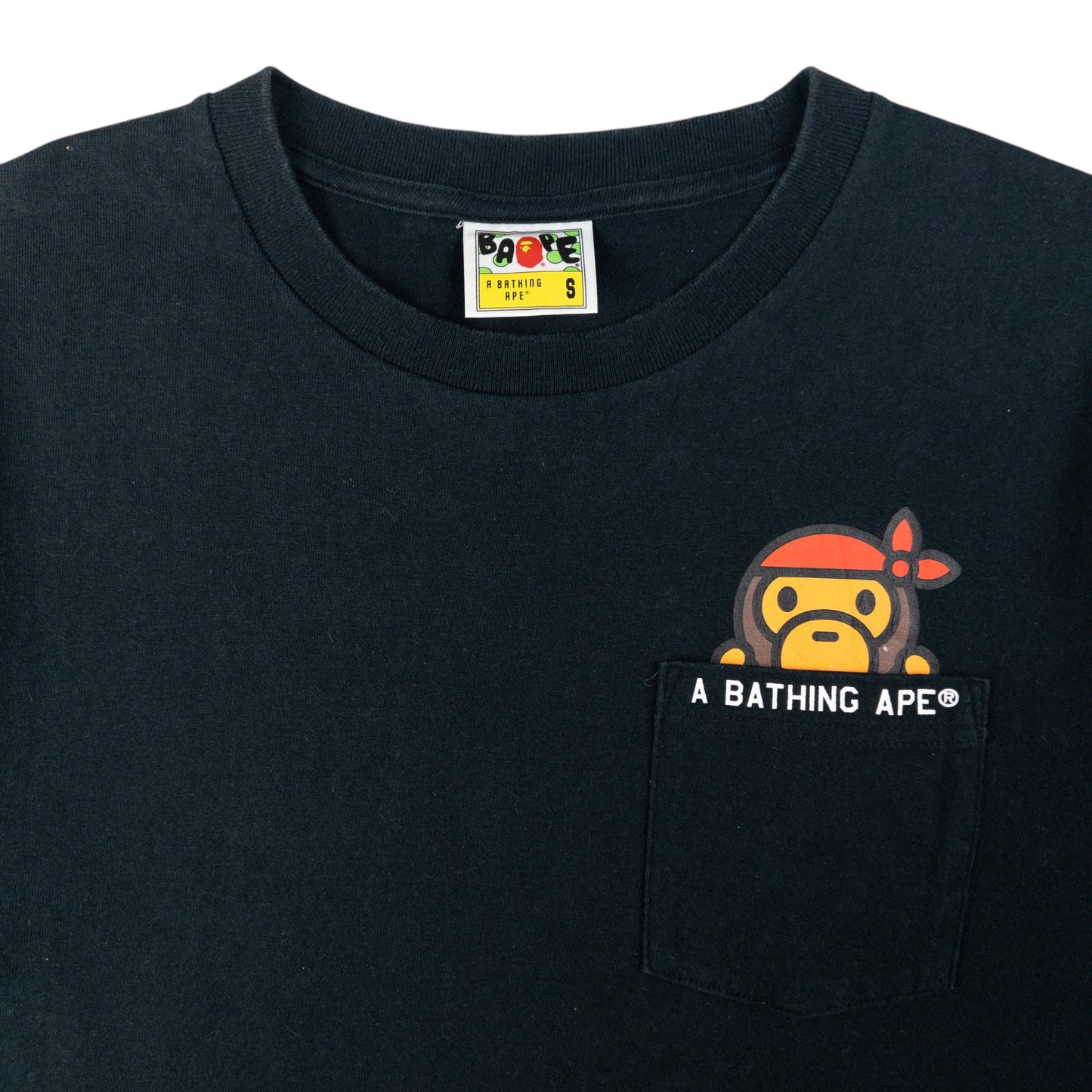 Vintage Bape Pirate Baby Milo Pocket T Shirt Size S