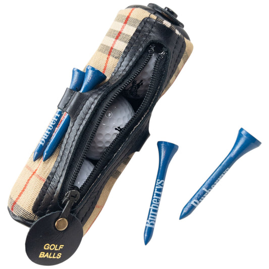 Vintage 90s Burberry Nova Check Golf Ball & Accessory Holder | O/S, Gold