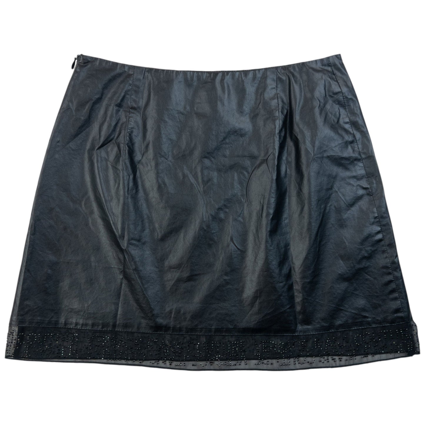 Vintage 2000s Versace Jeans Couture Faux Leather Mini Skirt Womens Size W26 | W26, Black