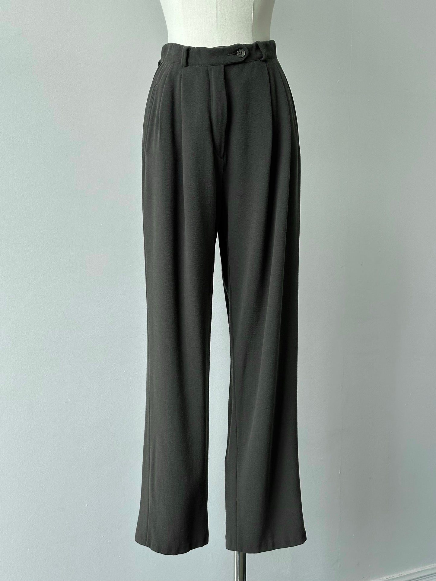Emporio Armani 1990s Wool Pleated Tailored Trousers - W25