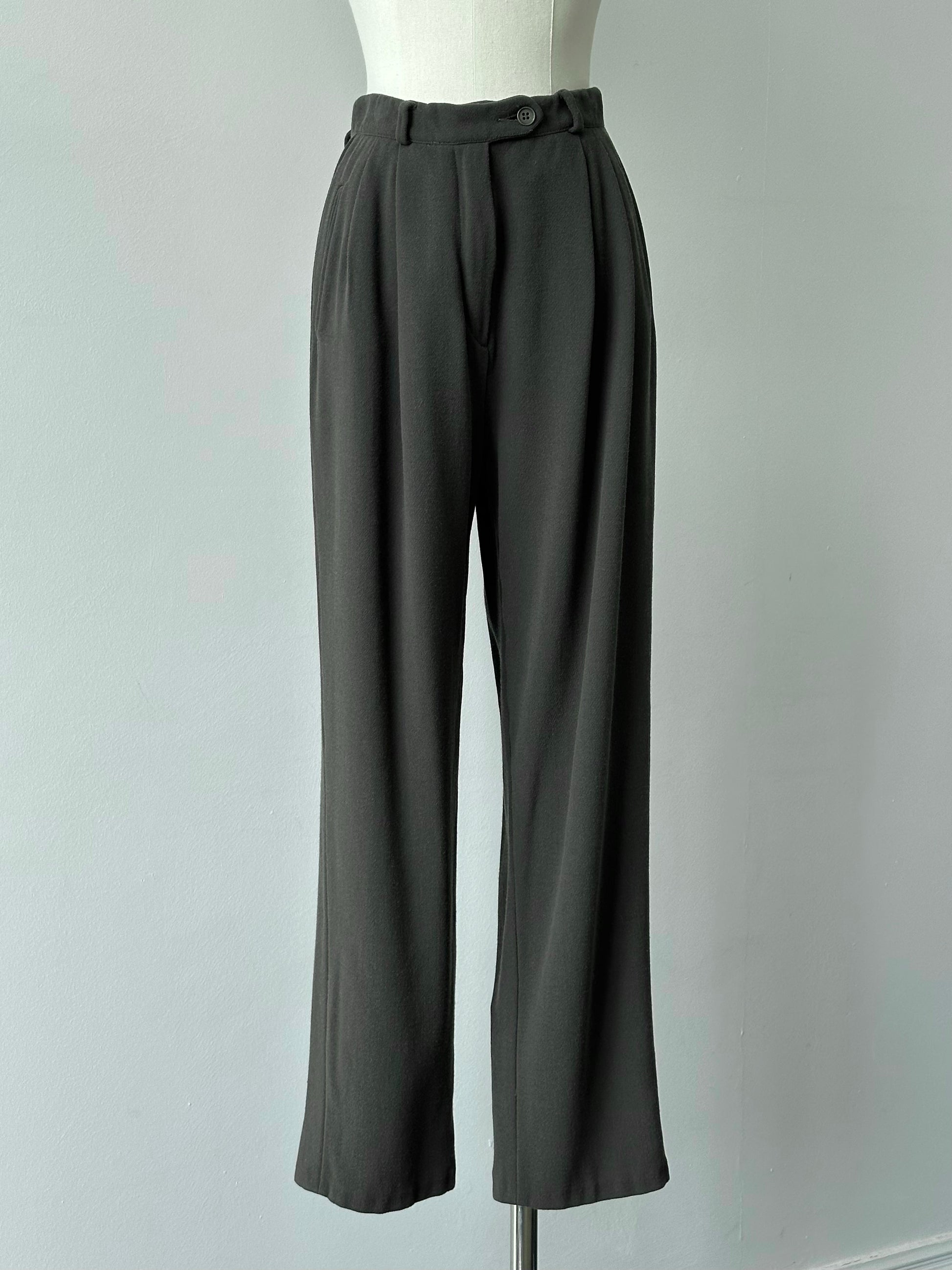 Emporio Armani 1990s Wool Pleated Tailored Trousers - W25