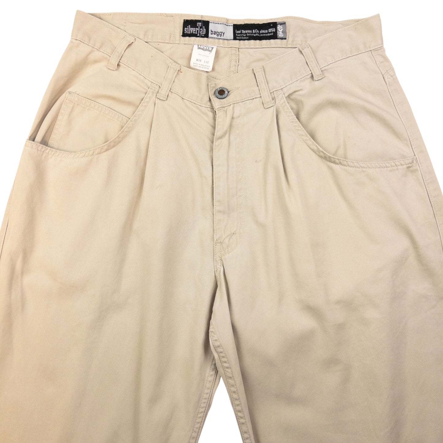 Vintage Levi's Silver Tab Baggy Lightweight Trousers Size W33