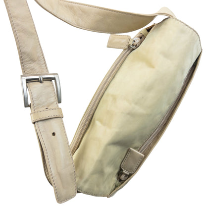 Vintage 2000s Prada Leather Crossbody Bag | O/S, Cream
