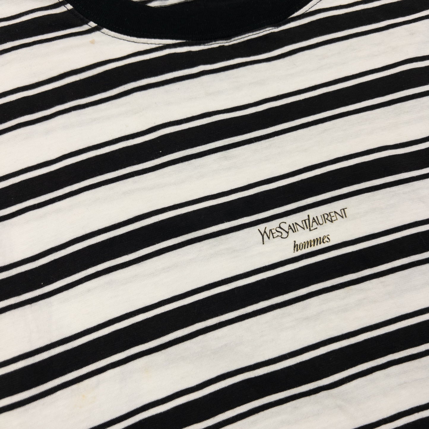 Vintage 80s YSL Yves Saint Laurent Striped T Shirt Size S | Small, Black