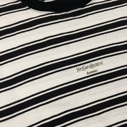 Vintage 80s YSL Yves Saint Laurent Striped T Shirt Size S | Small, Black
