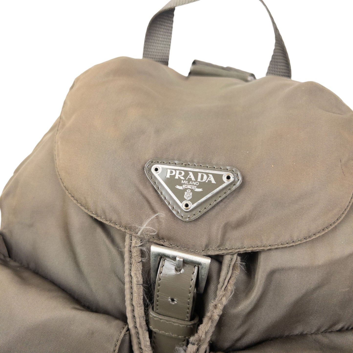 Vintage 2000s Prada Cargo Bucket Backpack | O/S, Grey