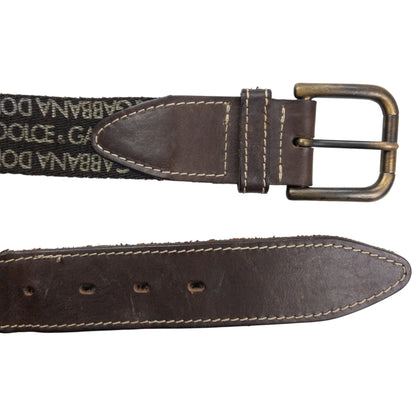Vintage 2000s Dolce & Gabbana Monogram Belt Size W32 | O/S, Brown