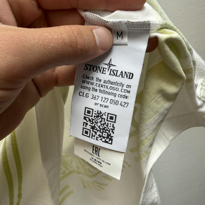 Stone Island Marina Striped Logo Polo Shirt (M) | Medium, Green