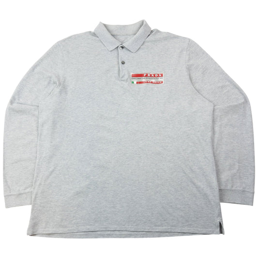 Vintage 2003 Prada Sport Luna Rossa Long Sleeve Polo Shirt Size XXL | XL, Grey
