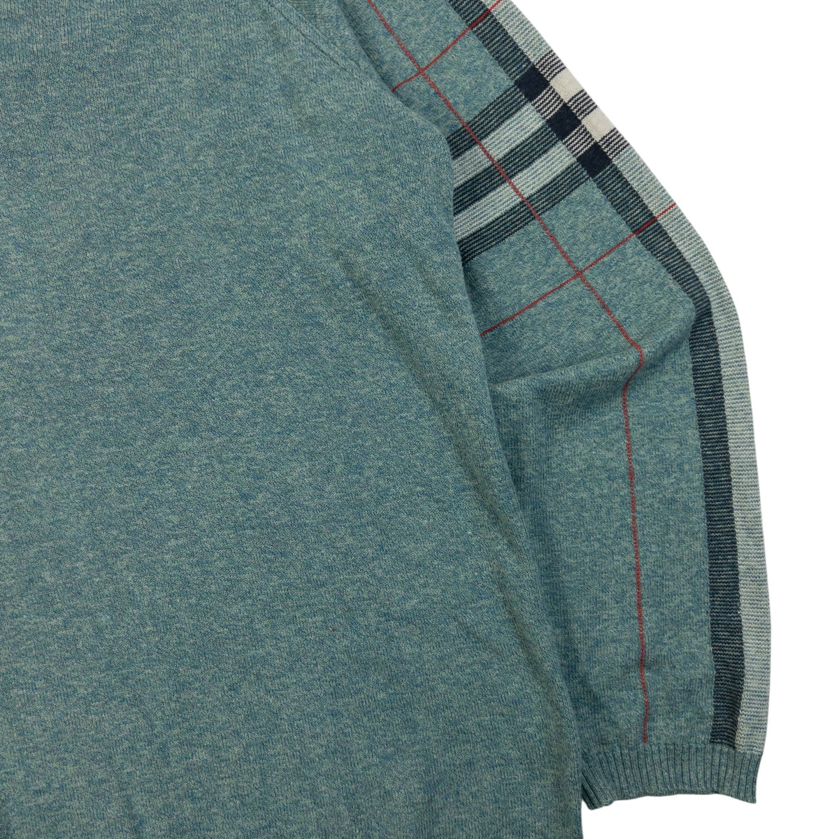 Vintage 2000s Burberry Nova Check Sleeve Jumper Size M | Medium, Blue