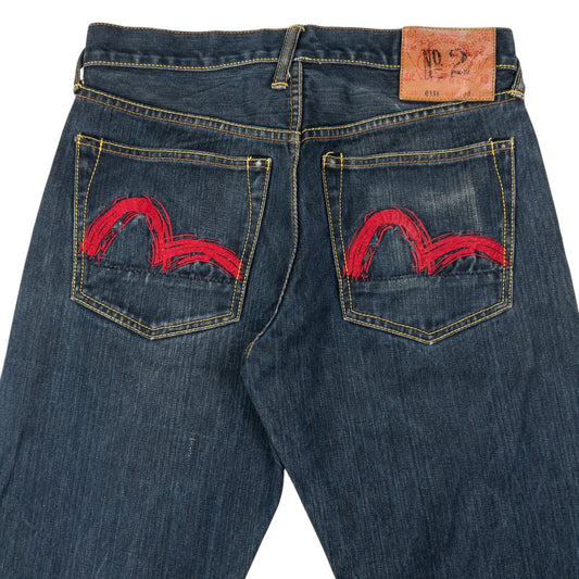 Vintage Evisu Double Gull Embroidered Japanese Denim Jeans Size W29