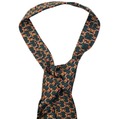 Vintage 90s Burberry Monogram Silk Tie | O/S, Gold