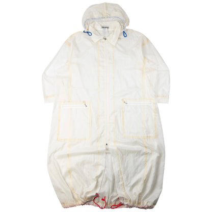 Vintage 90s Issey Miyake Transparent Longline Jacket Size L | Large, Cream
