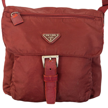 Vintage 2000s Prada Crossbody Bag | O/S, Red