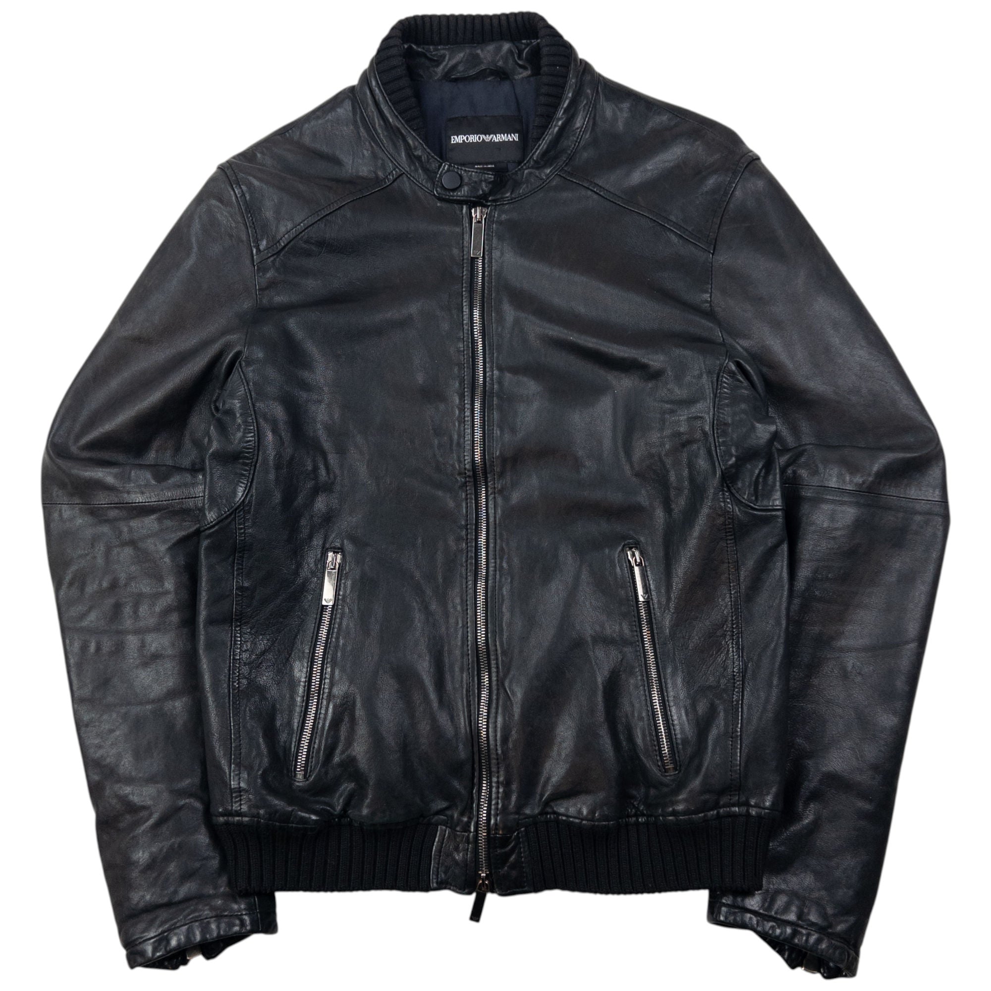 Vintage Emporio Armani Leather Jacket Size S – Known Source