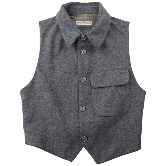 Vintage 80s Emporio Armani Wool Waistcoat Size XS | XS, Grey