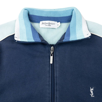 Vintage 2000s YSL Yves Saint Laurent Zip Up Sweatshirt Size M | Medium, Blue