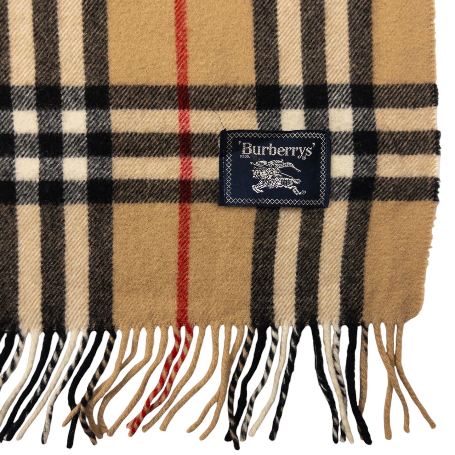 Vintage Burberry Nova Check Tassel Throw Blanket