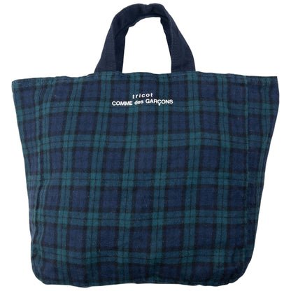 Vintage 2000s Comme Des Garçons Tricot Checkered Tote Bag | O/S, Red