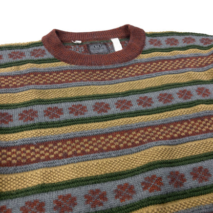 Vintage 80s CP Company Striped Knit Jumper Size S | Small, Multicolour