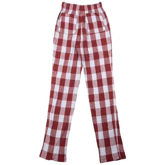 Vintage 2002 Hai Sporting Gear By Issey Miyake Checkered Trousers Womens Size L | Large, Red