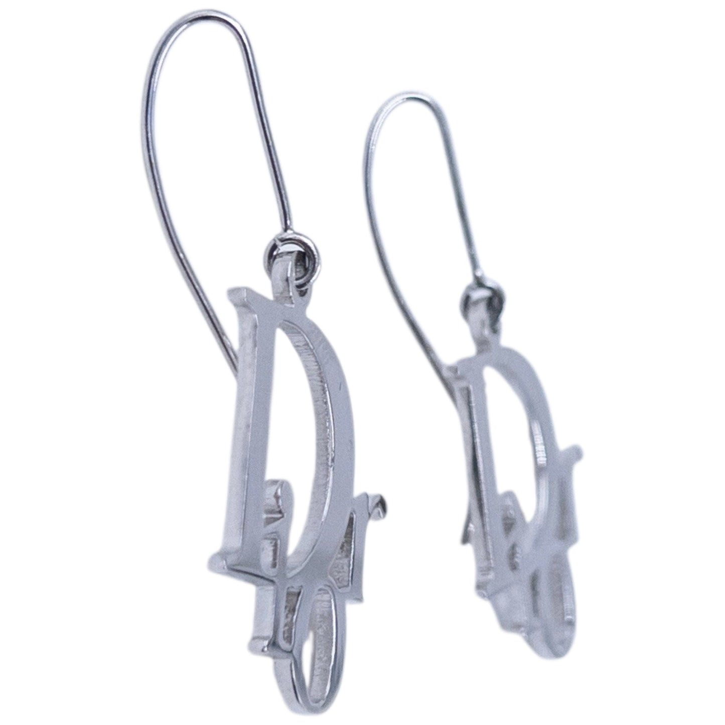 Vintage 2000s Dior Silver Logo Earrings | O/S, Grey