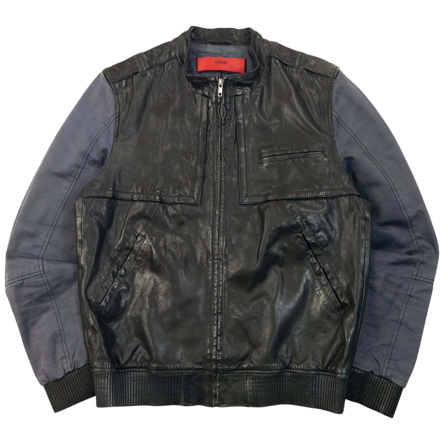 Vintage 2000s  Hugo Boss Zip Up Leather Jacket Size S | Small, Black