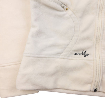 Vintage 90s Oakley Zip Up Fleece Jacket Womens Size M | Medium, Cream
