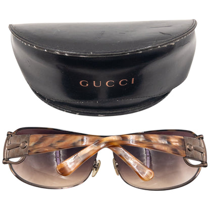 Vintage 2000s Gucci Horse Bit Sunglasses | O/S, Brown