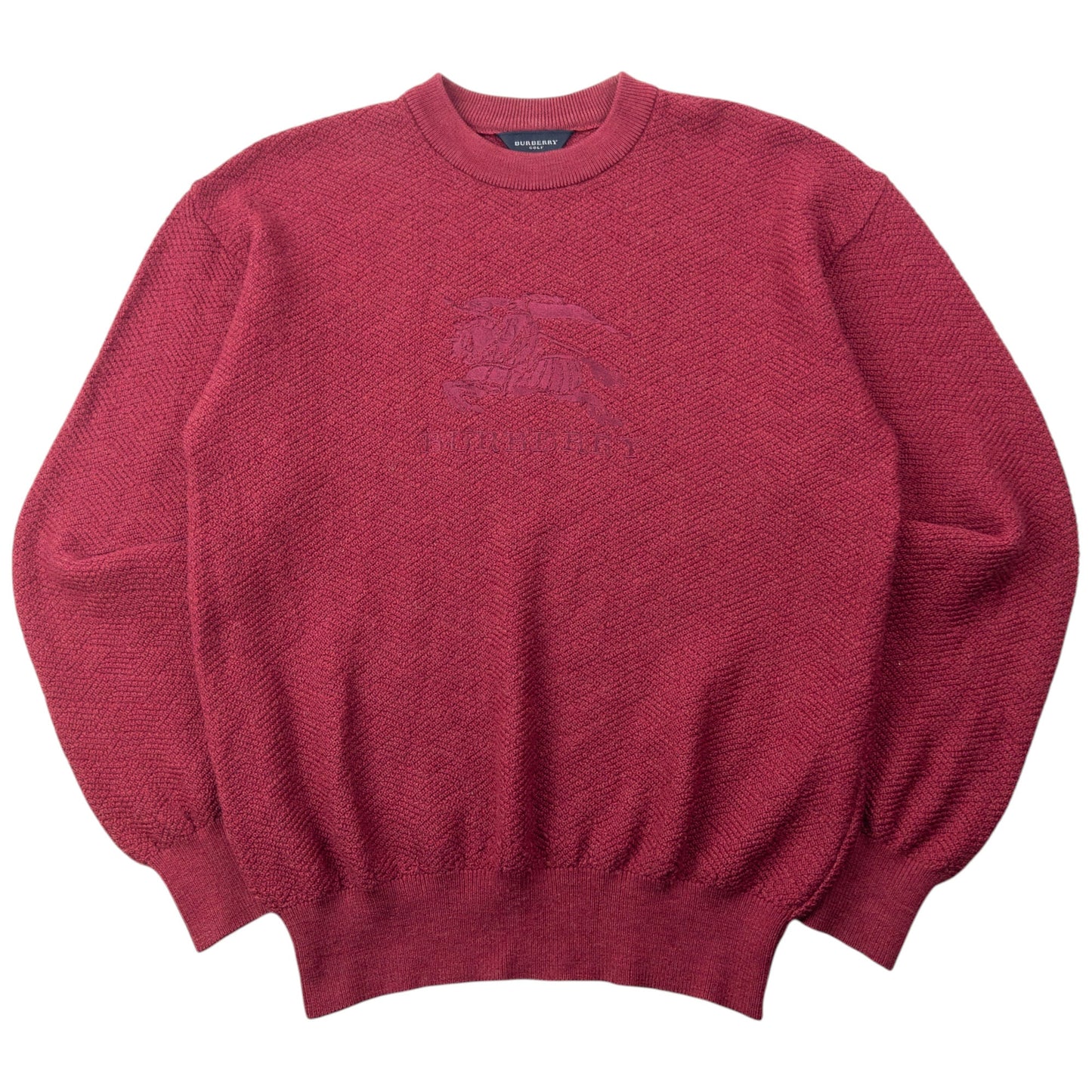 Vintage 2000s Burberry Golf Embroidered Knit Jumper Size M | Medium, Red