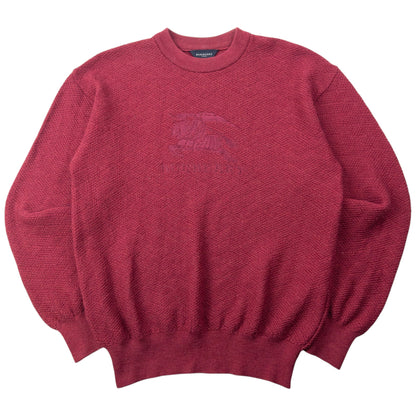 Vintage 2000s Burberry Golf Embroidered Knit Jumper Size M | Medium, Red