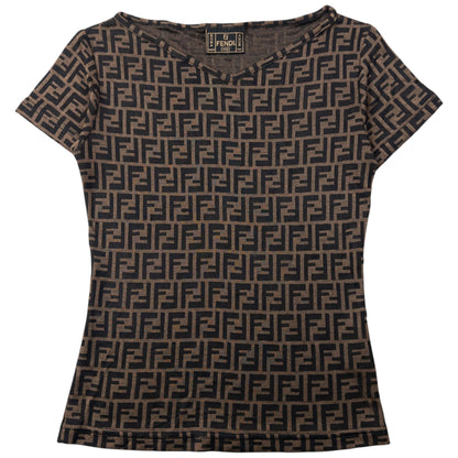 Vintage 90s Fendi Monogram Mesh T Shirt Womens Size S | Small, Black
