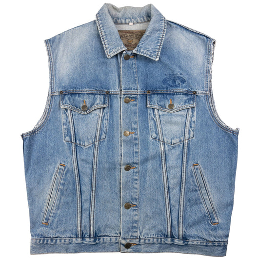 Vintage Armani Jeans Button Up Denim Vest Jacket Size M
