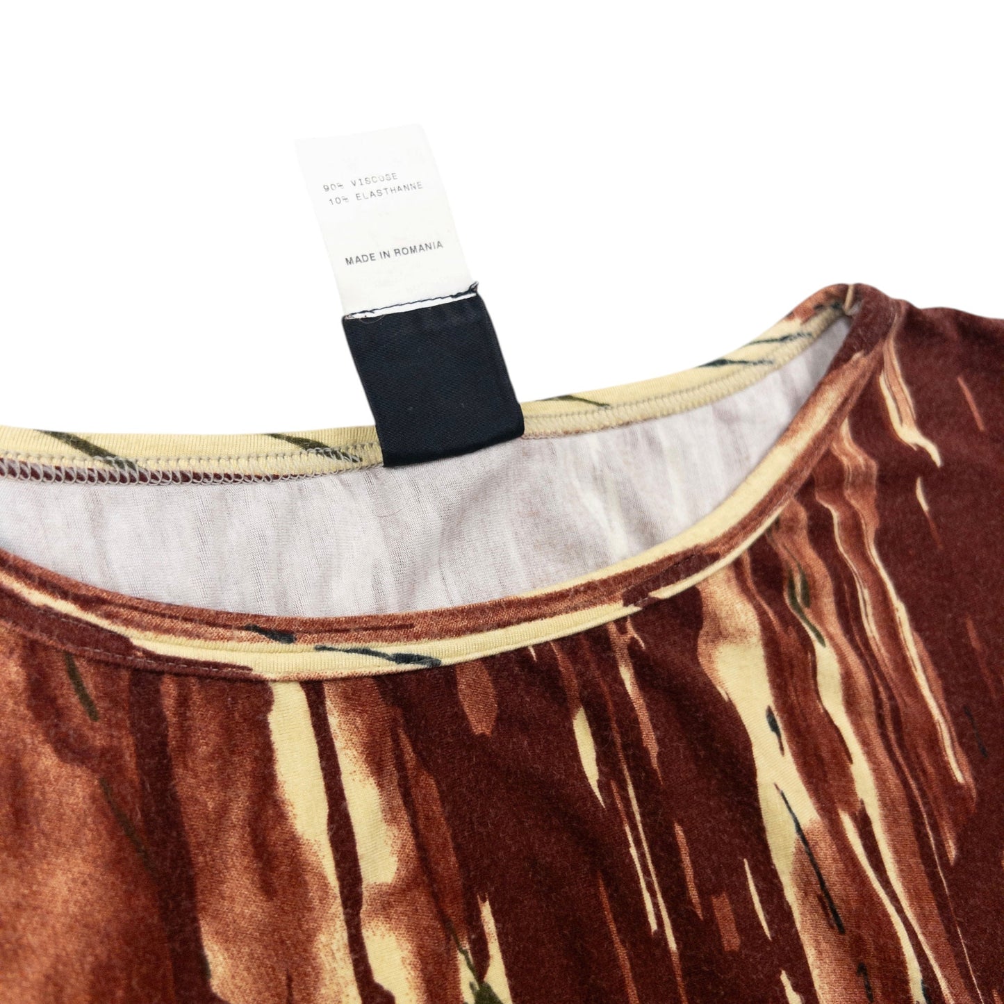 Vintage 1998 Jean Paul Gaultier Jean's Blood Drip Print Maxi Dress Womens Size L | Large, Tan