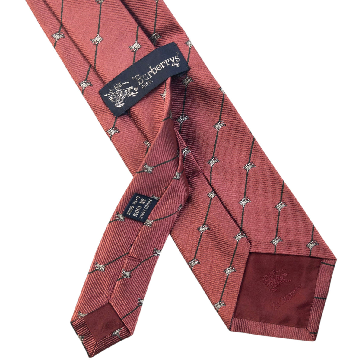 Vintage 2000s Burberry Monogram Striped Silk Tie | O/S, Pink